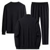 Plus Size Men's Casual Three-Piece Sports Jacket Set for Middle-Aged and Elderly - Loose Fit Sweatshirt for Spring and Autumn