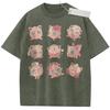Unisex Washed Pink Vintage Tshirt Pokemon Jigglypuff Emoji Highquality Fabric for Home Leisure Travel Shopping