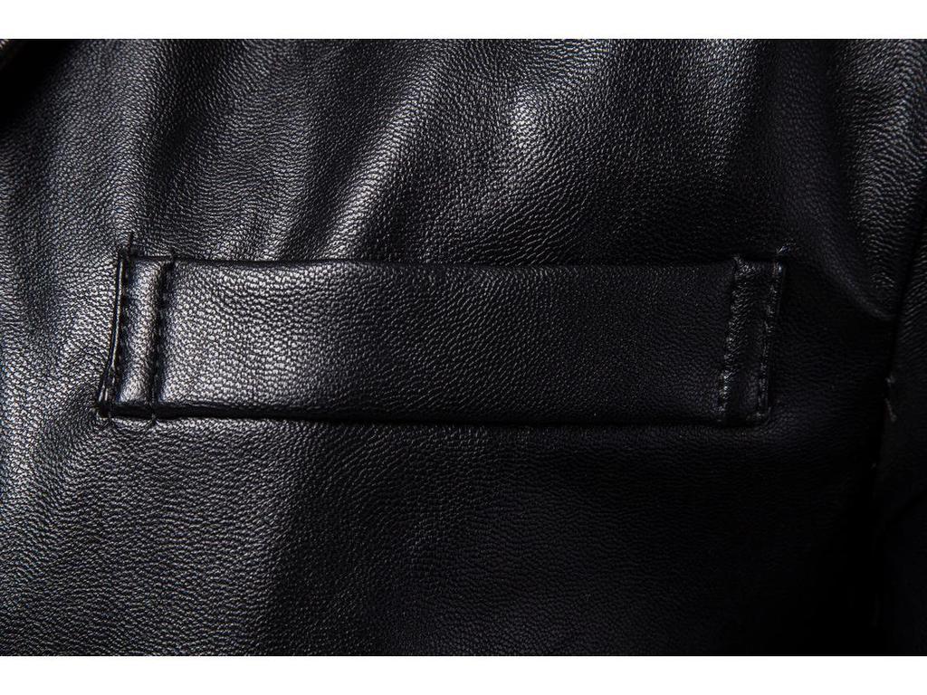 Men's Plus Size Spring/Autumn 2019 Motorcycle Leather Jacket B011