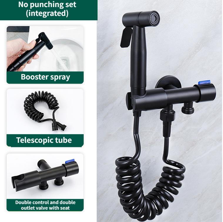 Toilet Washer Stainless Steel One InTwo Out Double Handle Dual Control Spray Gun Faucet Washing Machine Quick Opening Faucet