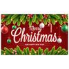 Christmas Decoration Red Background Holiday Banner Christmas Background Ornament Balls Seasonal Banner For Holiday Party Indoor