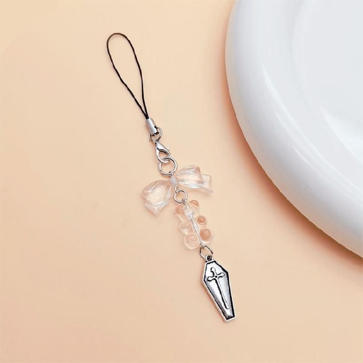 DIY Crystal Heart Phone Strap with Cute Bowknot Wing Heart Phone Strap Keychain