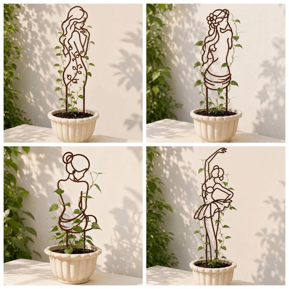 Mädchenförmige Pflanzenstütze Pfahl Ständer Wachstumsstütze Bonsai Fixierstab Blumenstütze