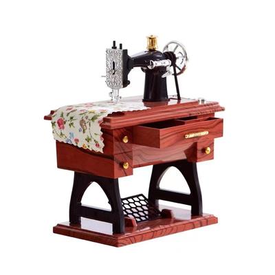 Vintage Mini Sewing Machine Music Box Sartorius Model Musical Toy Decoration TT
