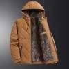 Veste d'hiver épaisse pour homme à col montant avec capuche, chaude, thermique, décontractée