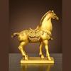 Pure Brass Tang Horse Figurine - Zodiac Success Mascot for Office & Home Decor.