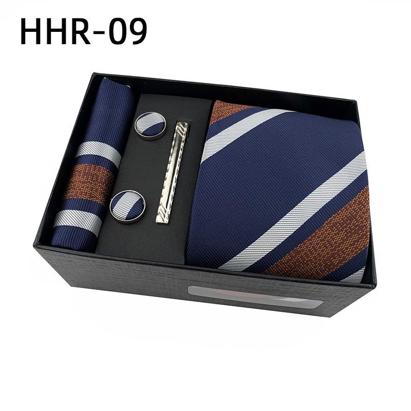 Paisley Men'S Tie Square Cuff Tie Clip Gift Box Set Business Casual Tie Black Gift Box