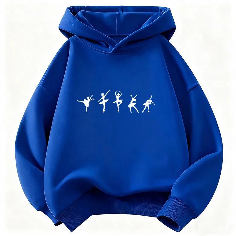 Dance girl fashion hooded sportswear autumn casual comfortable fleece top