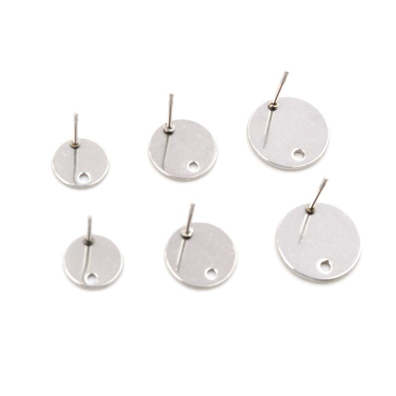 

20pcs 6/8/10/12mm 316 Stainless Steel Gold Plated Pin Findings Stud Earring With Hole Connector For DIY Jewelry Making Supplies 6mm