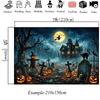 Mocsicka Castle Backgrounds Photographs Halloween Pumpkin Party Backdrop Forest Skeleton Cross Tomb Cemetery Decors Photo Studio