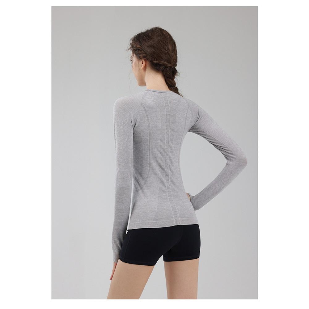 Sports Tops For Women In Autumn And Winter, Tight Fitting Round Neck Yoga Clothes, Professional Running, Pilates Training, Gym Clothes, Long Sleeves