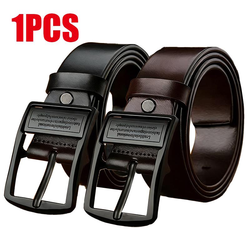 Men's Simple English Alloy Pin Buckle Belt Vintage Automatic Casual Versatile for Young And Middle-Aged