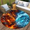 Dinosaur T-rex Round Area Rug,Carpet Rug for Living Room Bedroom Sofa Playroom Decor,Non-slip Floor Mat