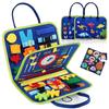 Montessori Busy Board Sensory Toys Educational Travel Activities for Kids Preschool Fine Motor Skills Learning Gift