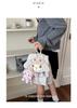 Korean Floral Girly Backpack with Big Ears and Stylish Bow