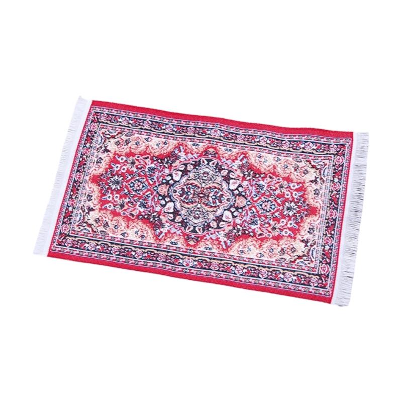 Friendly Doll House Floor Mat Turkish Style Miniature Carpet Easy To Clean Soft Fabric For Childrens Room Decoration
