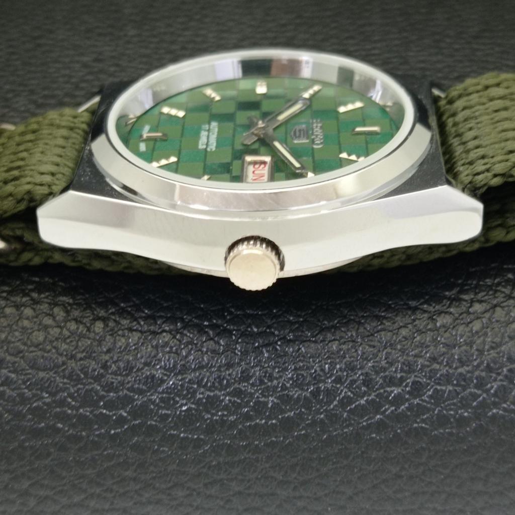 REFURBISHED JAPAN MADE SEIKO 5 AUTOMATIC MENS WATCH GREEN DIAL CUSTOM a440064-2 QV90-a440064