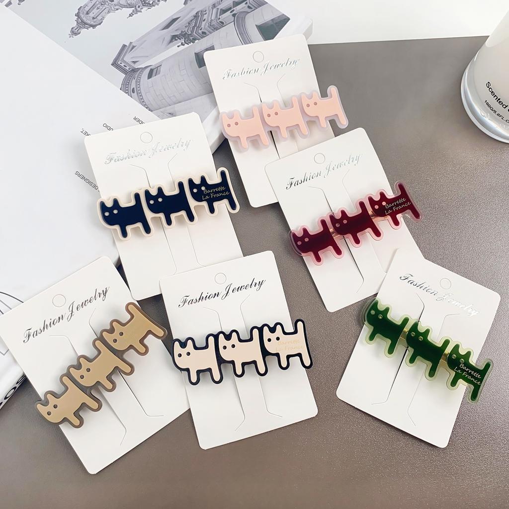 Koreanischer Haarclip, 6,5 cm, mit Essigsäure-Wassertropfen-Design, im Retro-Stil, niedlicher Katzen-Haarclip für süße Mädchen
