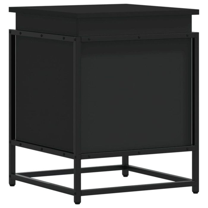 Storage Box with Black Lid Engineered Wood