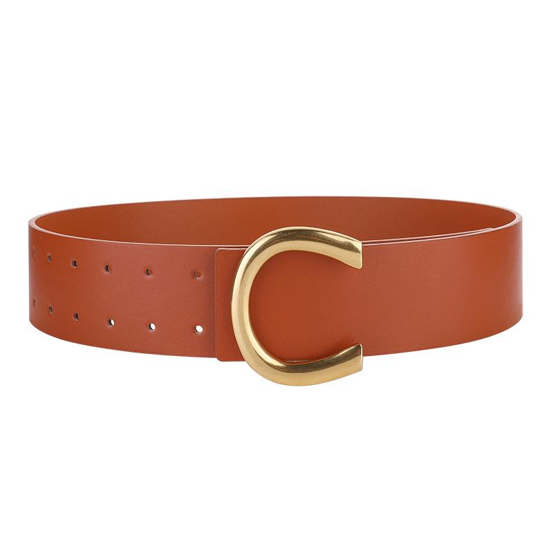 

5.8cm Wide Belt for Women, New Fashion C Letter with Dress Wide Waistband 105CM верблюд