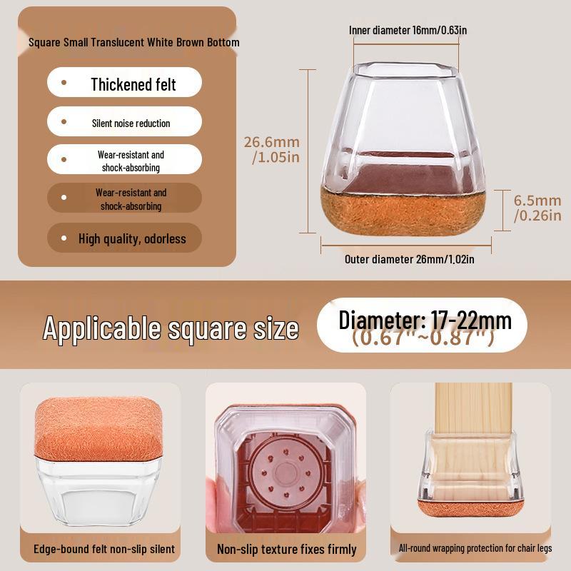 Reinforced Non-Slip Silent Chair and Table Leg Covers with Wear-Resistant Foot Pads