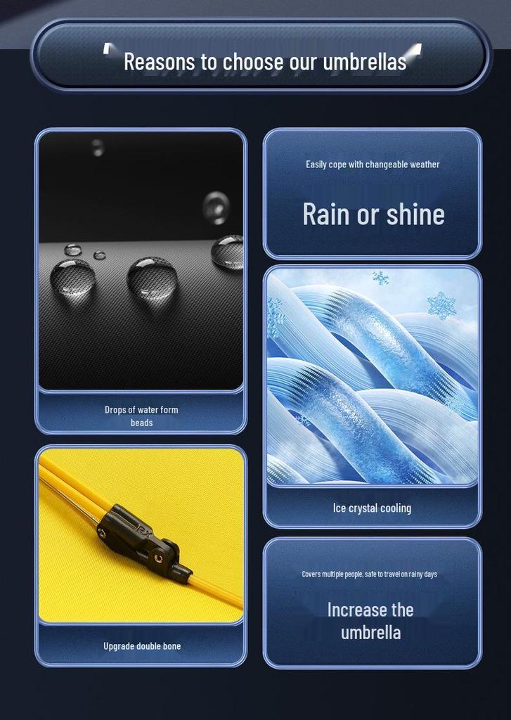 Automatic Men's and Women's Reinforced Vinyl Sun and Rain Umbrella - Enlarged for School Use