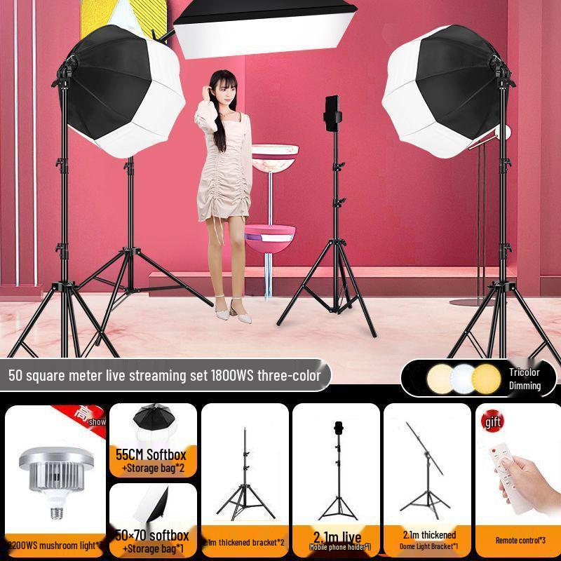 2200WS Super Bright Spherical Fill Light for Live Beauty, Photography, and Indoor Clothing Shoots