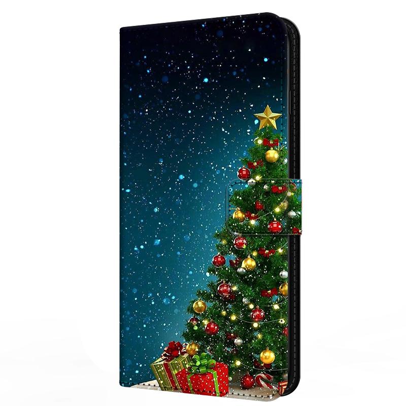 Wallet Cover For Oppo A5 4G 5G Case A5i Pro A5m Flip Stand Book Magnetic Leather Case For Oppo A5x 4G 5G Christmas Cases A 5x