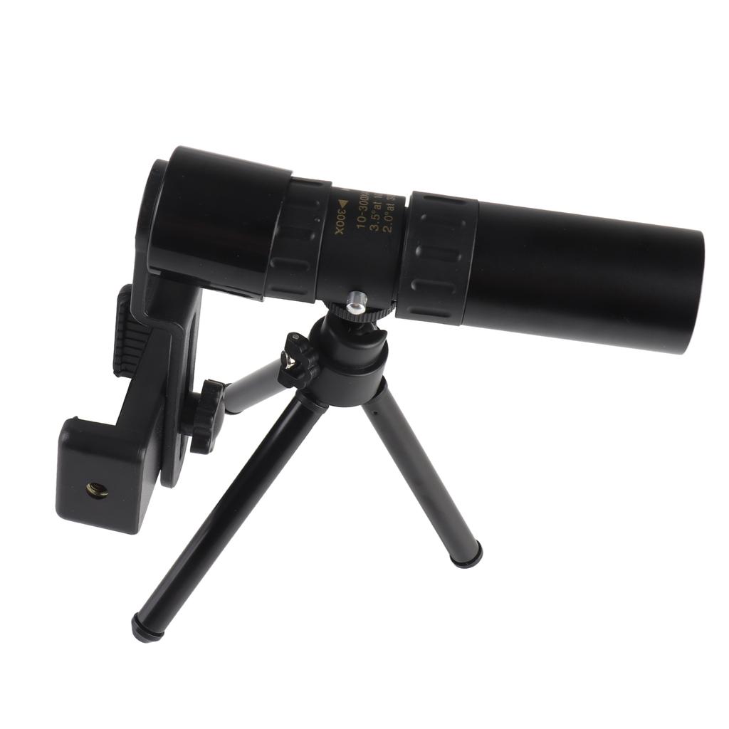Monocular Telescope 10X 300X Magnification 40mm Lens Monocular with Phone Holder and Mini Tripod for Bird Watching