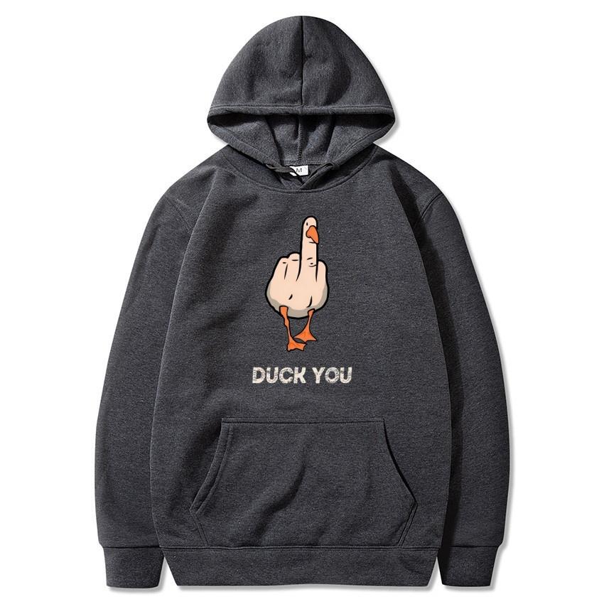 Autumn Winter Yellow Duck Personalized Printed Hoodie Men's Fashion Warm Sweatshirt Casual Street Wear Warm Hoodie