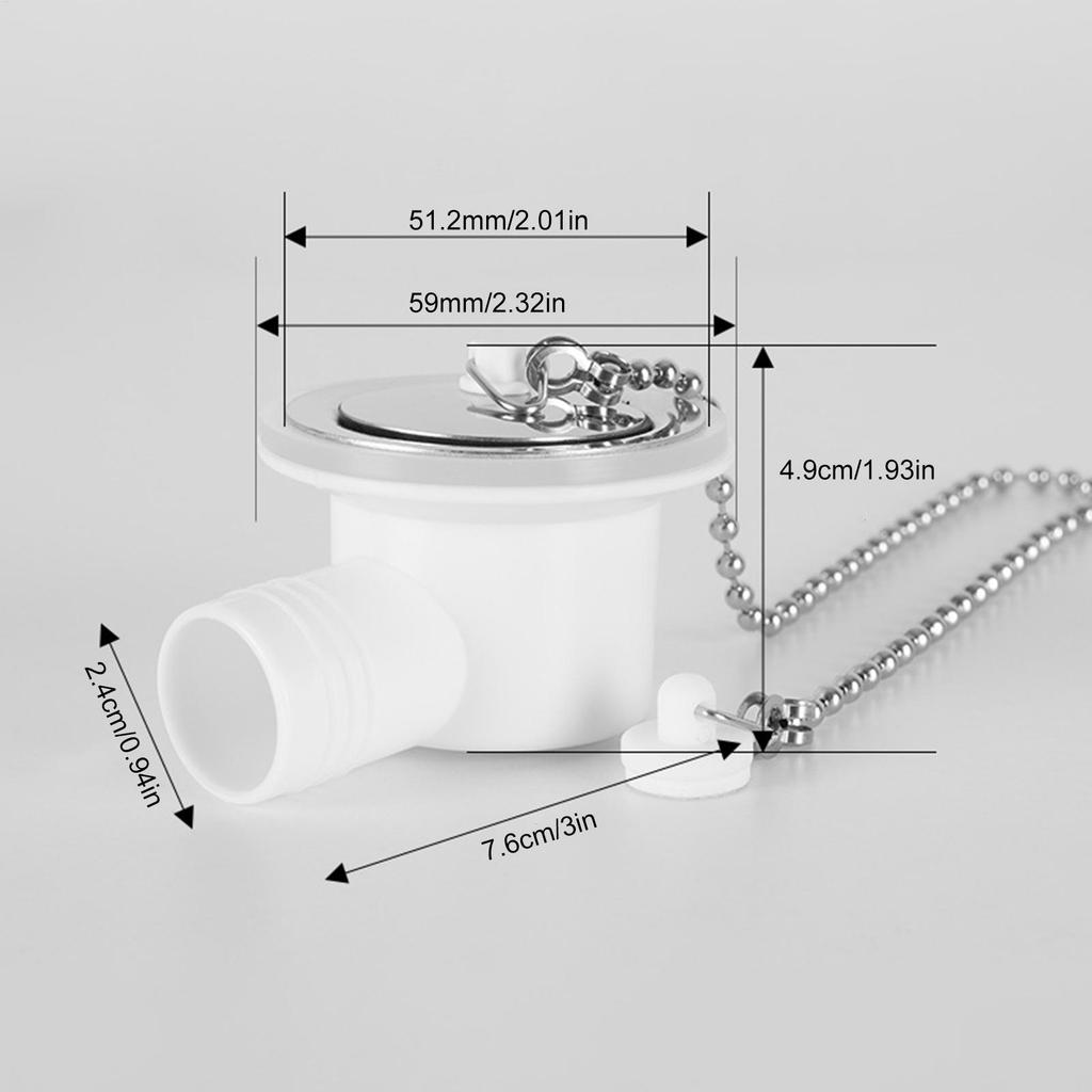 Sink Drain Strainer Stainless Steel Replacement Sink Waste Drain Plug For Motorhome RV Boat Kitchen Bathroom Outdoor Camping