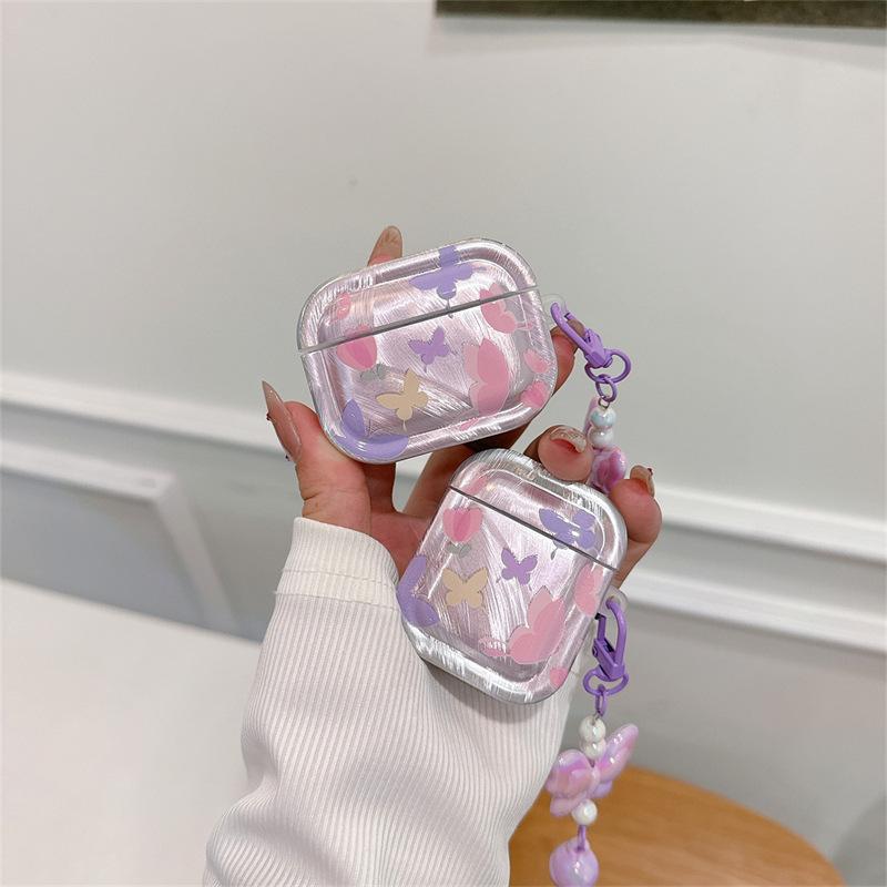 AirPods 4 Earphone Cover Colorful Flower Butterfly Suitable for Apple 2 3rd Generation Wireless Bluetooth Protective Case Girl Pro