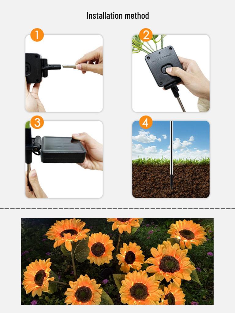 Sonnenblumen-Solarleuchte: Wasserdichte Outdoor Garten- & Balkon-Atmosphärenleuchte