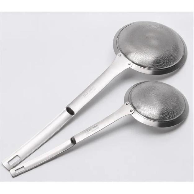 304 Stainless Steel Soy Milk Machine Filter Dregs Oil Foam Fishing Spoon Pot Colander Strainer Wire Fine Mesh Flour Sifter Sieve6