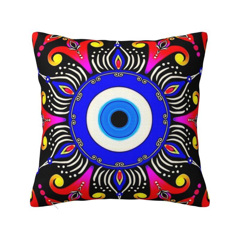 Custom Mediterranean Evil Eye Luxury Pillow Cover Home Decorative Turkish Amulet Culture Cushions for Sofa