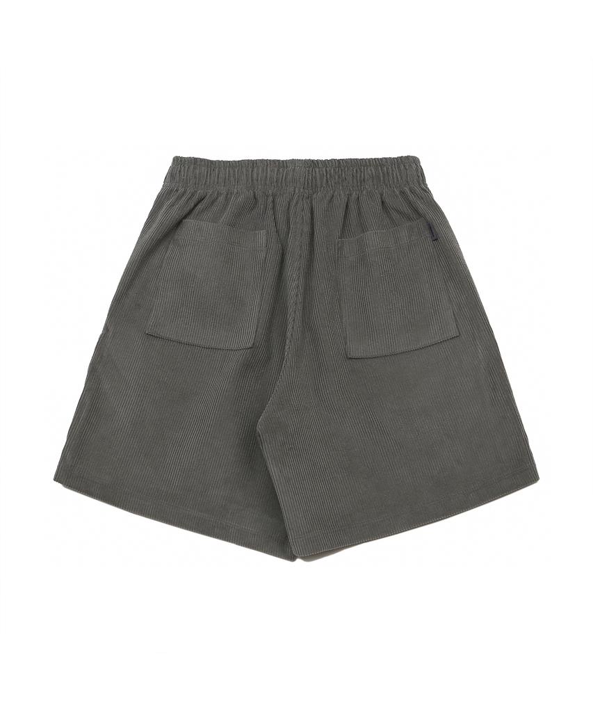 ARCANE FUNK Corduroy Logo Half Pants Mild Grey