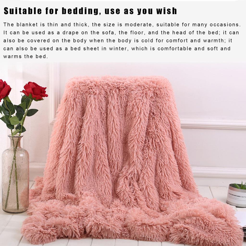 Soft Warm Shaggy Faux Throw Blanket Sofa Double Bed Blanket