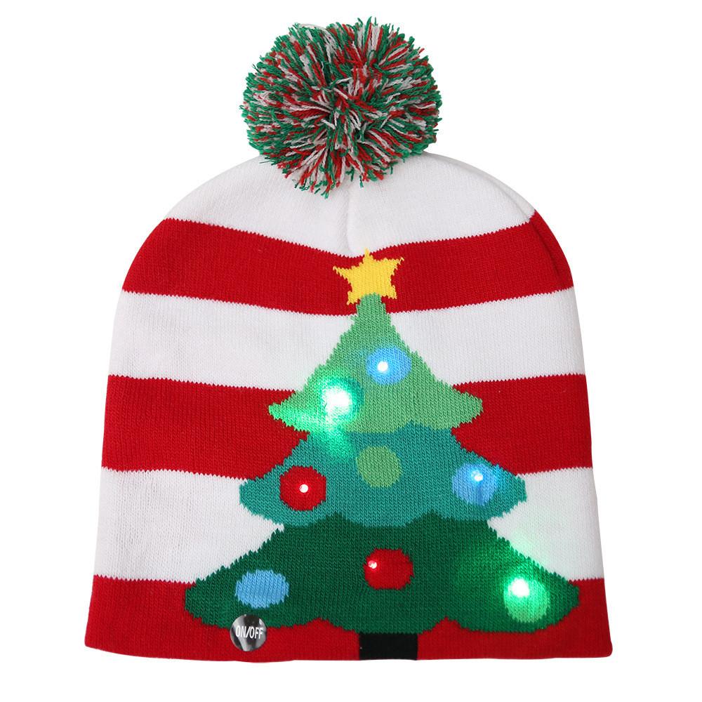 Charming Knitted Led Christmas Hats For Adults And Children Perfect For Christmas Events