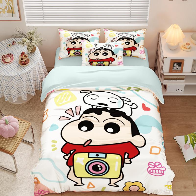 New Style C-Crayon Shin-chan Bedding Sets Shin-chan Duvet Cover Bed Set Quilt Cover Pillowcase Kids Adult Size