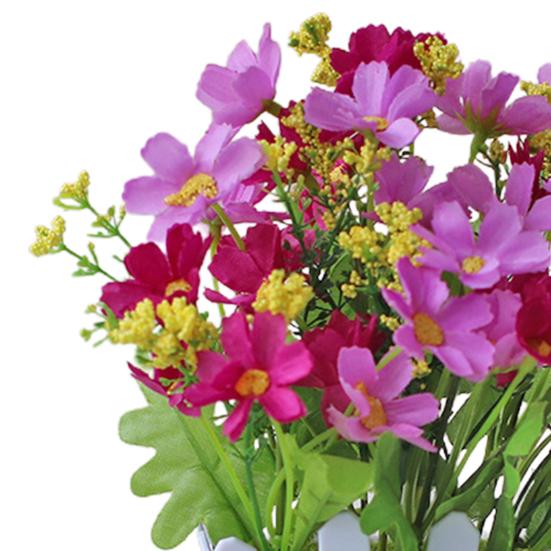 Artificial Flower Weather Resistant Easy To Remain Plastic Marguerite Decorative Faux Flower Bonsai for Balcony