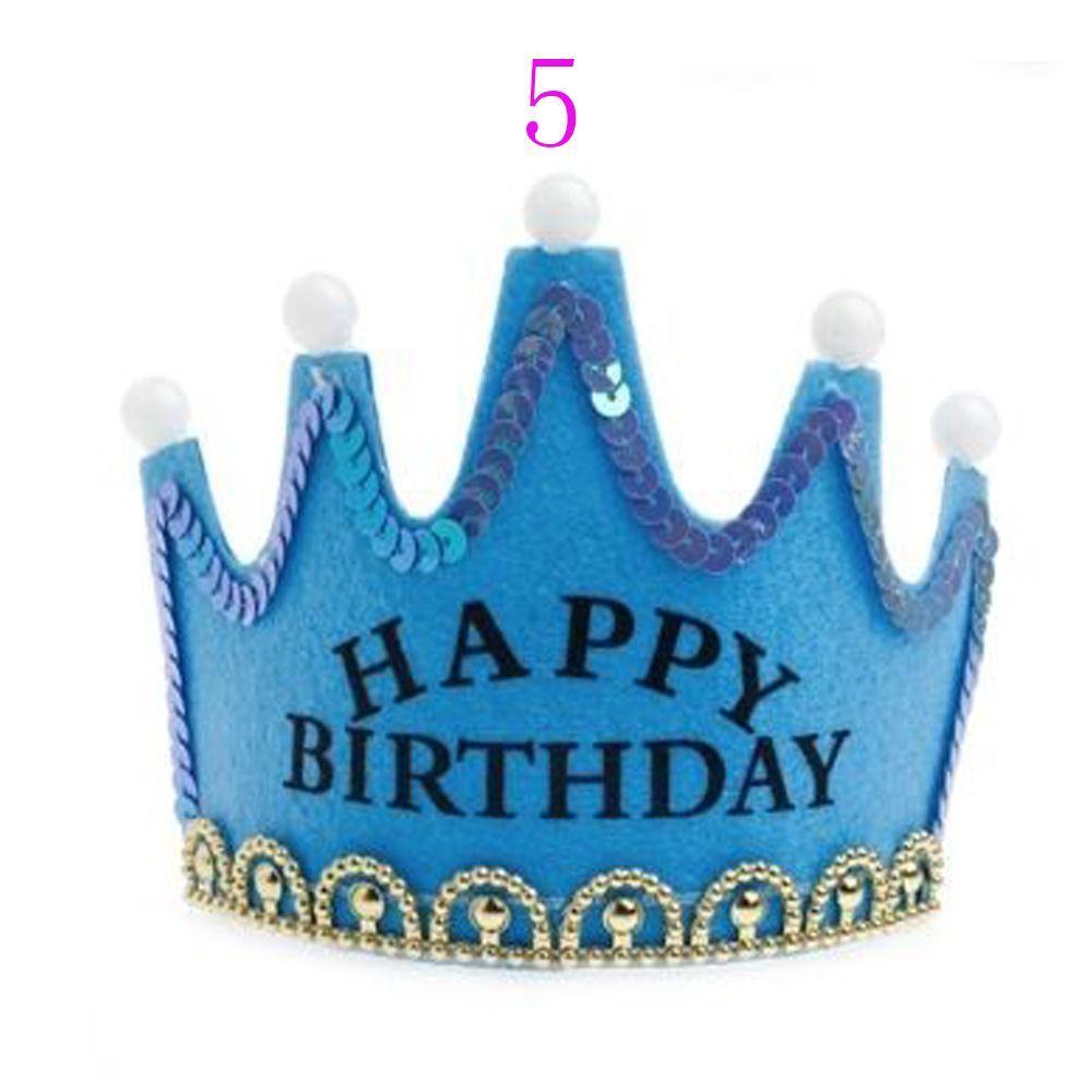 Fashion Prince Princess Kids Adult Favors Crown LED Light Birthday Hat Hair Band