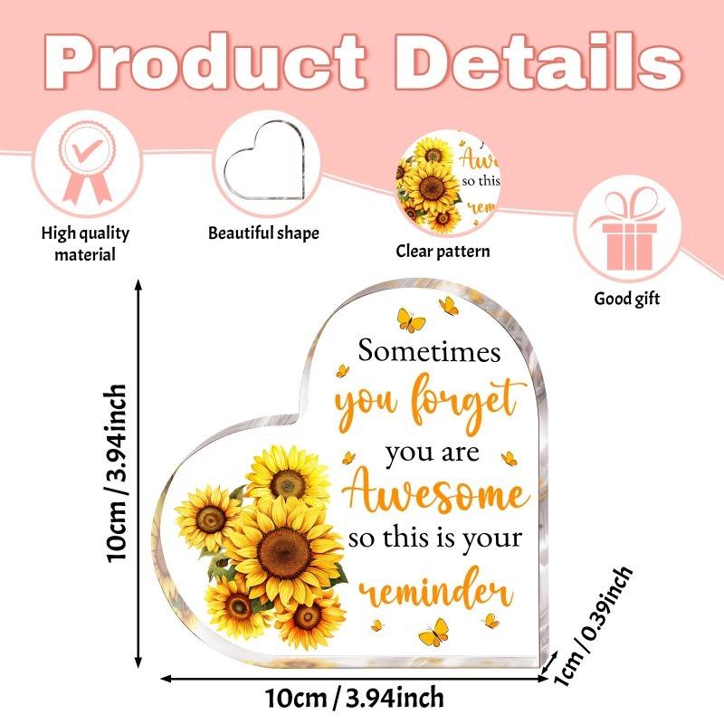 2D Flat Classic Acrylic Inspirational Plaque, Tabletop Decor with Encouragement Message, Multipurpose for Easter,  Mother'S Day, Birthday Gifts