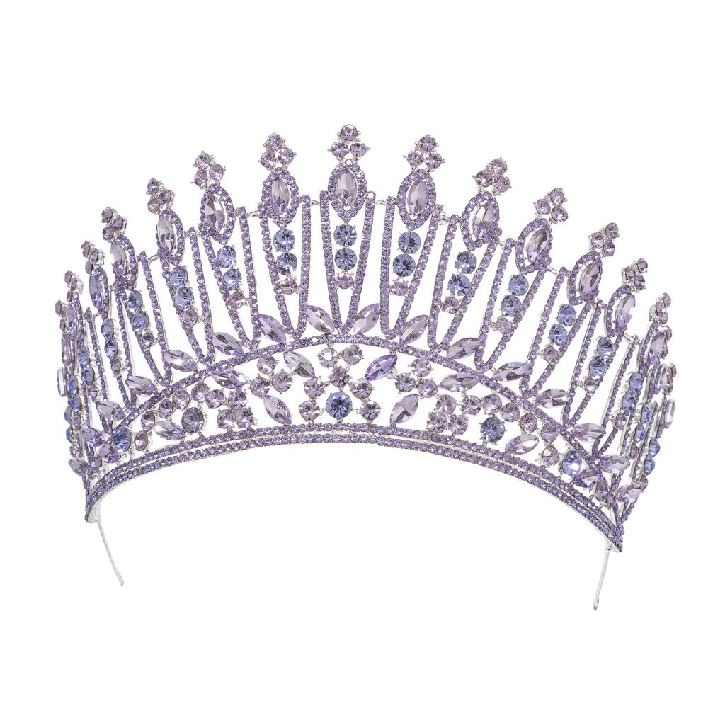 Baroque European and American Beauty Pageant Bridal Crown Tiara Alloy Crystal Wedding Headband Hair Accessories Crown