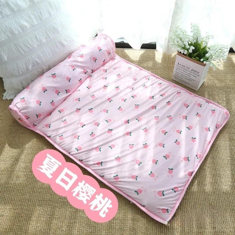 Pet Cooling Ice Silk Mat: Waterproof, Rattan Design for Cats & Dogs, All Seasons