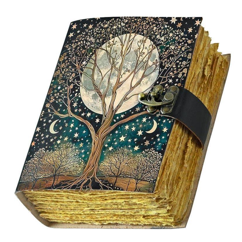 Кожаный гримуар «Древо жизни»: Книга теней 7 x 5 inch