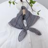 Retro Small Plaid Linen Square Scarf Literary And Versatile Women'S Summer Neck Protection Small Silk Scarf Scarf Accessories