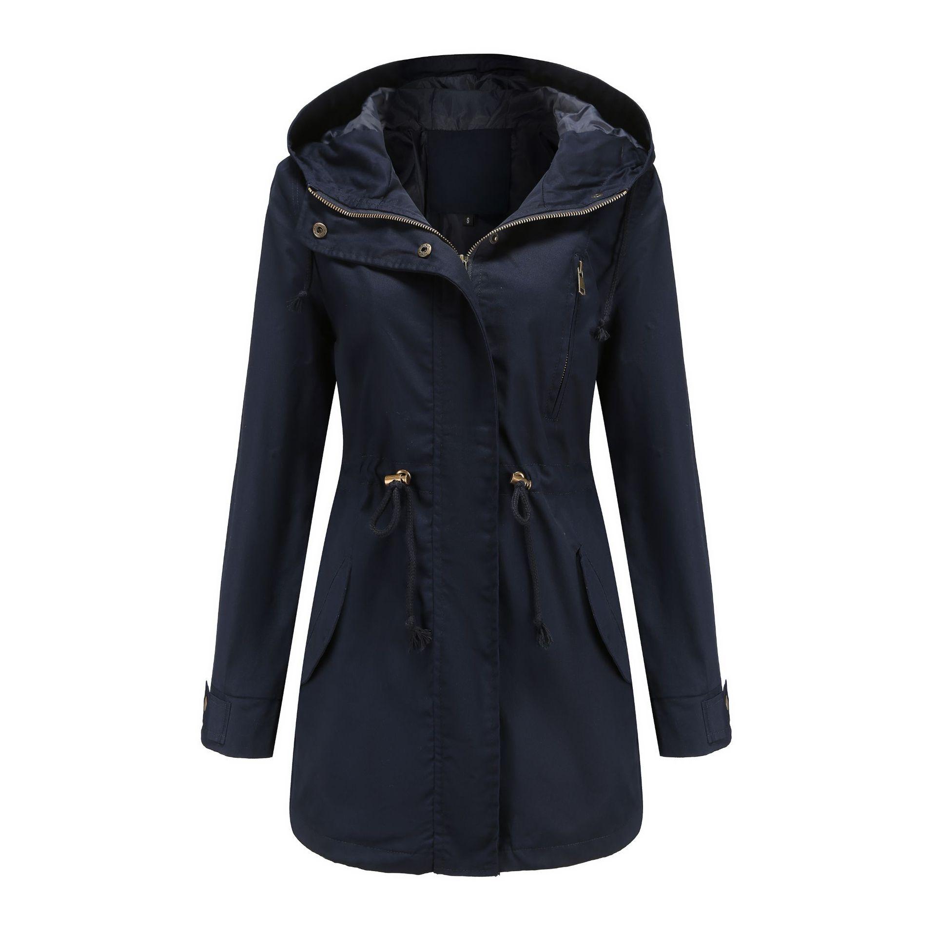 Autumn Spring Elegant Women Trench Coat Long Sleeve Korean Style Women Fashion Street Wear Trench Windbreaker Outwear S