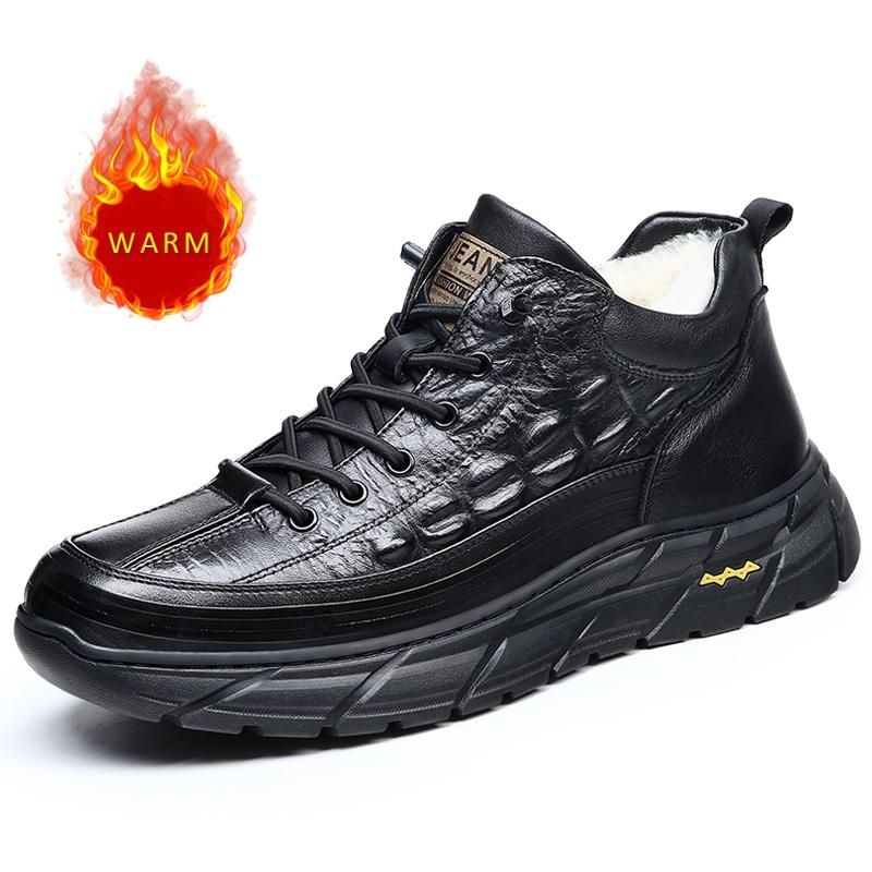 

Горячая Распродажа Мужская Уличная Пешая Обувь Зимняя Повседневная Обувь Из Натуральной Кожи Теплая Плюшевая Мужская Спортивная Обувь Толстая Подошва 44