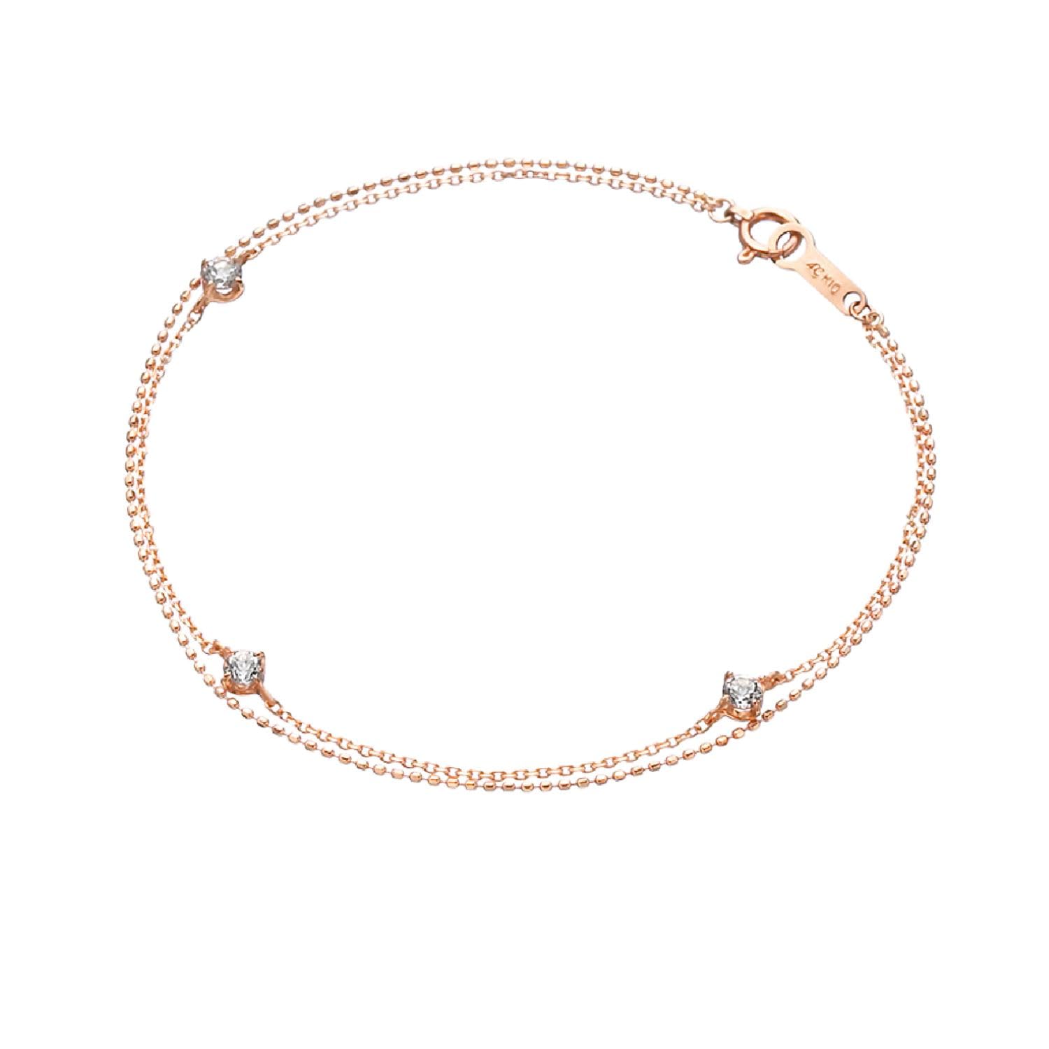 

Браслет з рожевого золота 10 карат з топазом 110816133103 [Морське дно] (PG) Жіночі