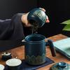 Portable ceramic one pot four cups travel tea set portable tea pot tea cup small set business gift express cup